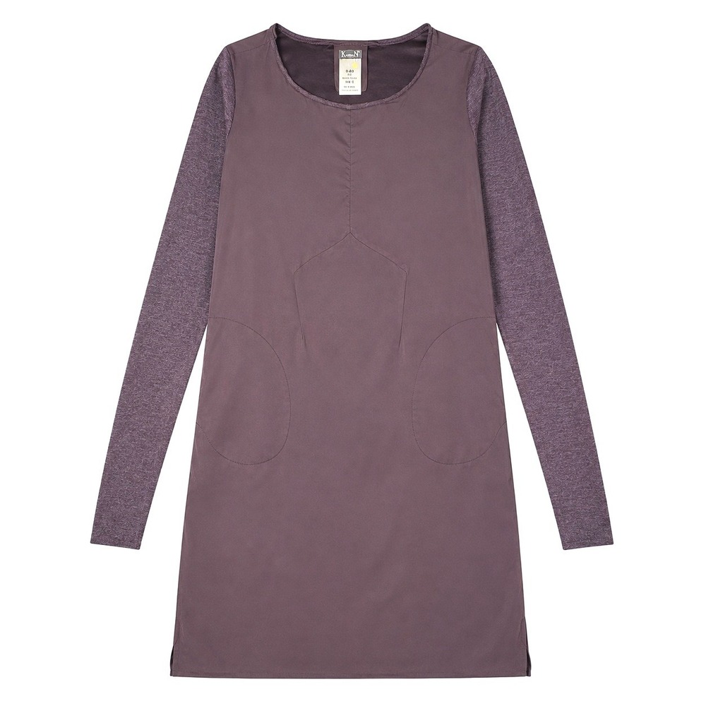 KristenseN Du Nord Silk Cashmere Tunic Dress Women's 2 US 6 Plum Lagenlook Italy